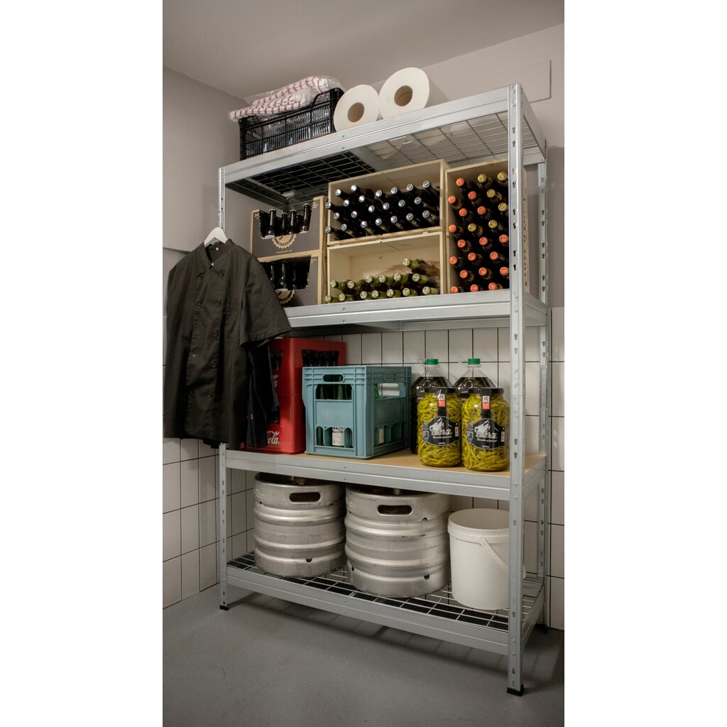 Rayonnage grande portée d'extérieur avec fonds grillagés, H x l x P 1 800 x 900 x 450 mm N° de l'image du produit 7 : Rayonnage grande portée d'extérieur avec fonds grillagés, H x l x P 1 800 x 900 x 450 mm