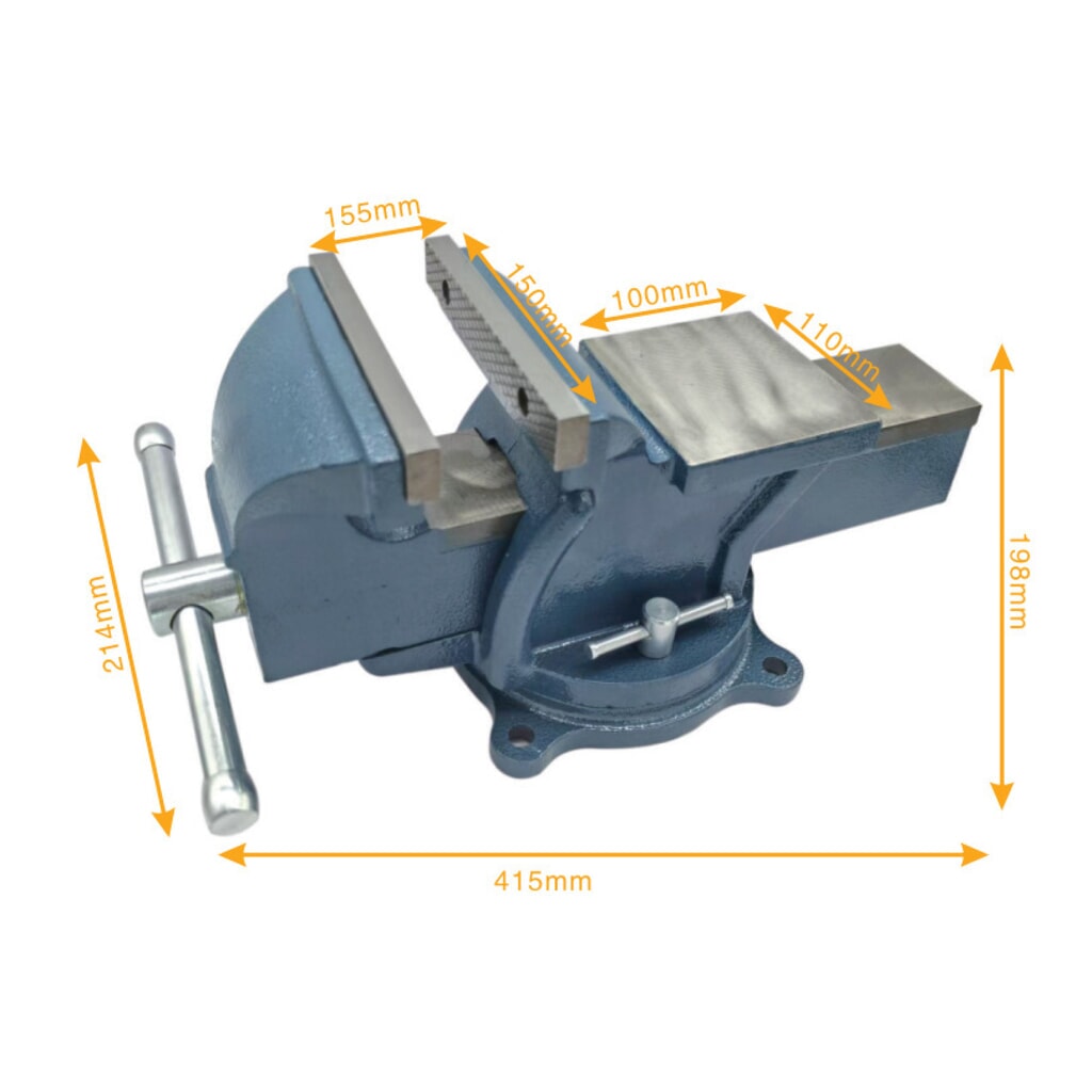 Étau Steinbock®, rotatif et verrouillable, en fonte robuste, largeur de mors 150 mm N° de l'image du produit 7 : Étau Steinbock®, rotatif et verrouillable, en fonte robuste, largeur de mors 150 mm