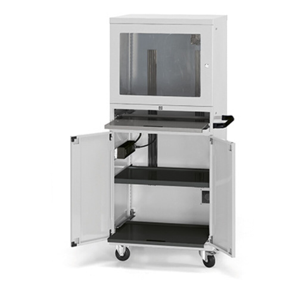 Illustration du produit: Fami Armoire informatique Standard, 1 ventilateur, 4 prises, HxlxP 1 688 x 807 x 654 mm, gris clair