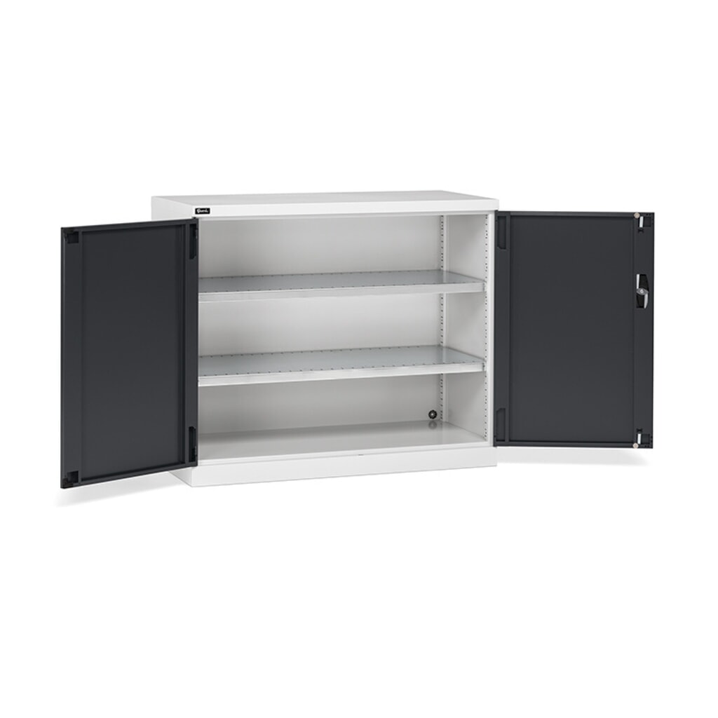 Illustration du produit: Fami PERFOM Armoire à portes battantes, 2 tablettes, HxlxP 1 000 x 1 193 x 555 mm, gris clair, anthracite