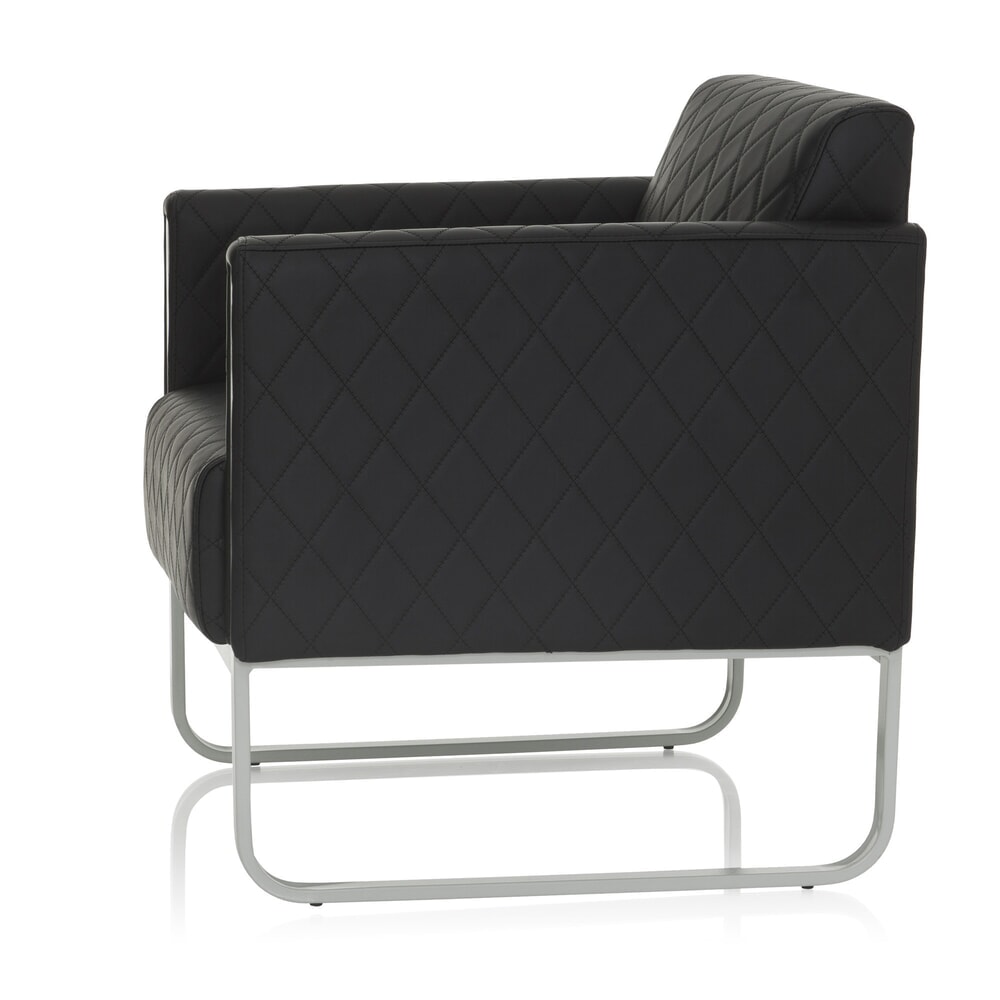 N° de l'image du produit 9 : Fauteuil lounge hjh OFFICE ARUBA STEP piètement gris clair similicuir, 1 place, noir