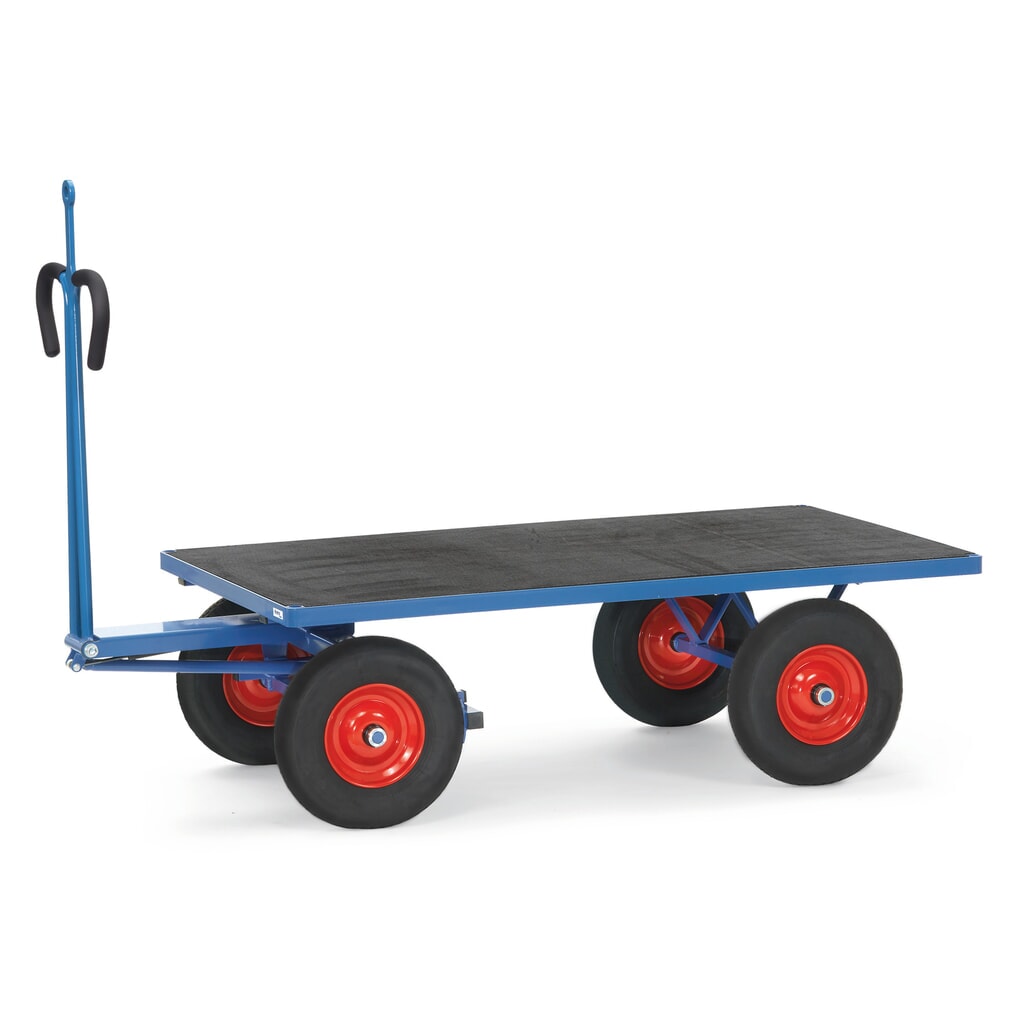 Illustration du produit: Char à bras lourd fetra® avec roues en caoutchouc plein, anneau de remorquage, H × l × L 1 190 × 800 × 1 545 mm, capacité de charge 1.000 kg