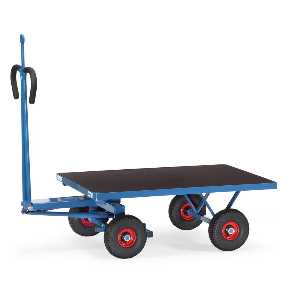N° de l'image du produit 1 : Char à bras lourd fetra® avec pneumatiques gonflables, anneau de remorquage, H × l × L 1 130 × 800 × 1 545 mm, capacité de charge 700 kg