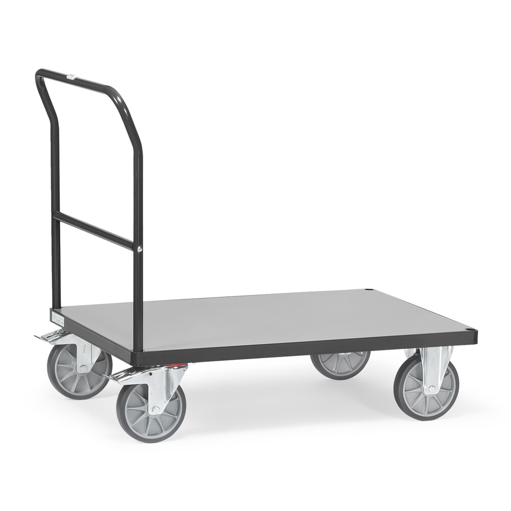 Illustration du produit: fetra® Chariot à plate-forme avec dossier de poussée, surface de chargement lxP 500 x 850 mm, gris anthracite