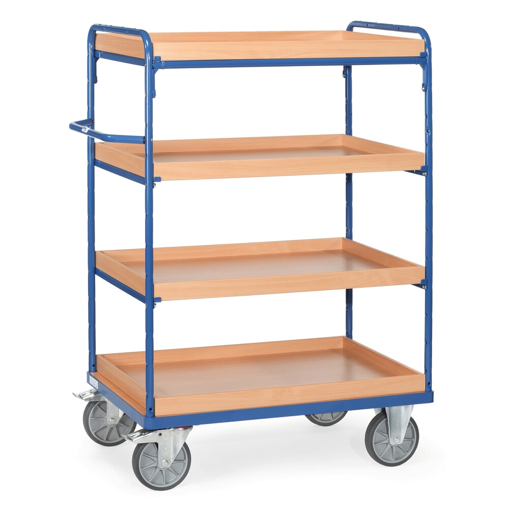 Illustration du produit: fetra® Chariot à plateaux avec caissettes, 4 plateaux de 850 x 500 mm, hauteur 1 511 mm