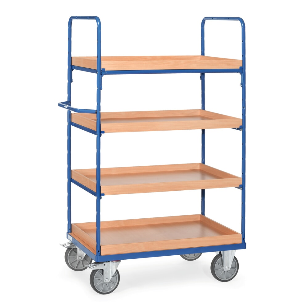 Illustration du produit: fetra® Chariot à plateaux avec caissettes, 4 plateaux de 1 000 x 700 mm, hauteur 1 800 mm