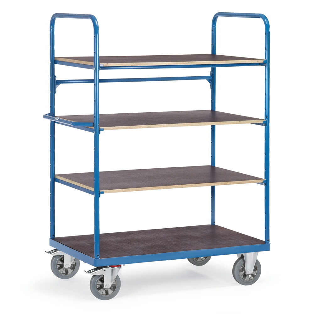 Illustration du produit: Chariot à plateaux pour charges lourdes fetra®, 4 plateaux, capacité de charge 1 200 kg, H × l × L 1 817 × 700 × 1 173 mm