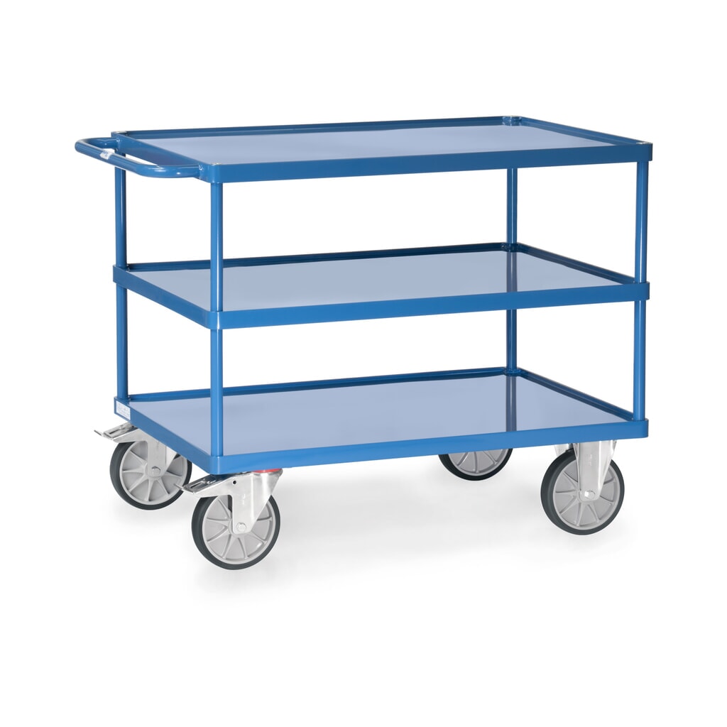Servante et chariot de montage fetra® avec 3 bacs en tôle d’acier, surface de chargement de 850 x 500 mm Illustration du produit: Servante et chariot de montage fetra® avec 3 bacs en tôle d’acier, surface de chargement de 850 x 500 mm