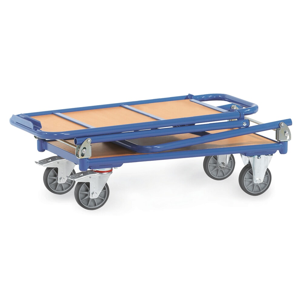 N° de l'image du produit 3 : fetra® Servante pliable avec cadre en acier, 2 plateaux de 720 x 450 mm