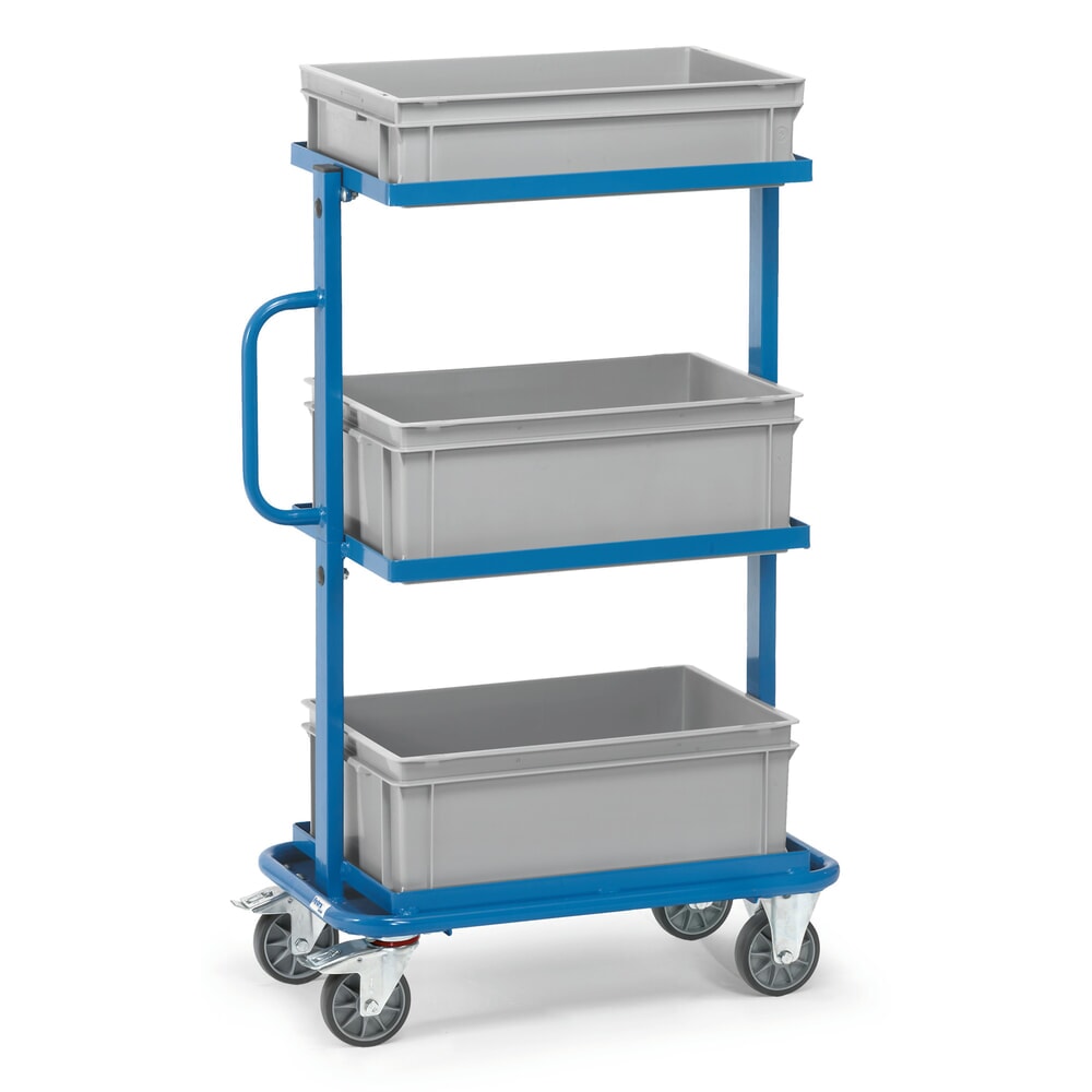 Illustration du produit: fetra® Chariot de montage, cadre ouvert, avec bacs, rigide