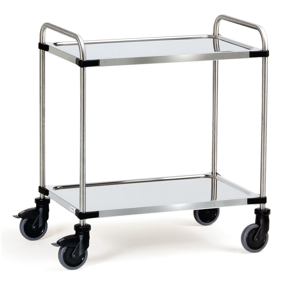 Illustration du produit: Présentoir mobile fetra® en acier inoxydable, haut. x larg. x prof. 950 x 570 x 870 mm, capacité de charge 120 kg
