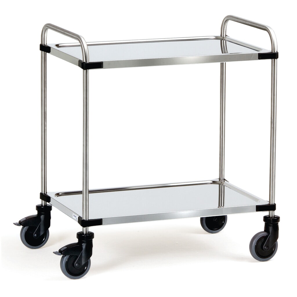 Présentoir mobile fetra® en acier inoxydable, haut. x larg. x prof. 950 x 570 x 870 mm, capacité de charge 120 kg Illustration du produit: Présentoir mobile fetra® en acier inoxydable, haut. x larg. x prof. 950 x 570 x 870 mm, capacité de charge 120 kg