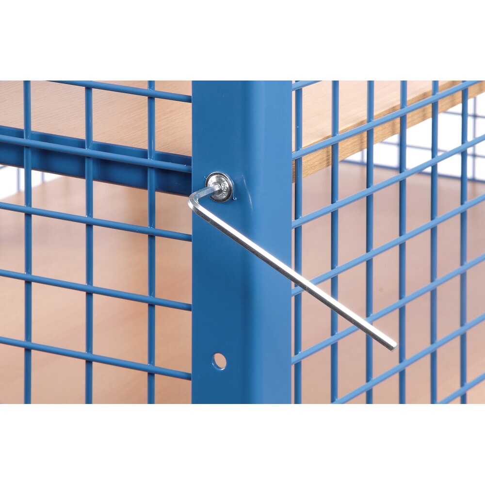 N° de l'image du produit 3 : fetra® Chariot fermé, 3 parois grillagées, 5 tablettes de 1 200 x 780 mm
