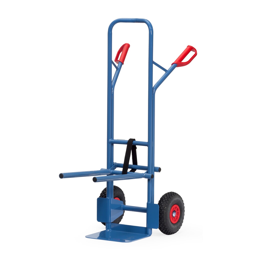 Diable pour chaises empilables fetra® en acier, châssis porteur amovible, pelle LxP 320 x 250 mm, pneumatique en polyuréthane Illustration du produit: Diable pour chaises empilables fetra® en acier, châssis porteur amovible, pelle LxP 320 x 250 mm, pneumatique en polyuréthane