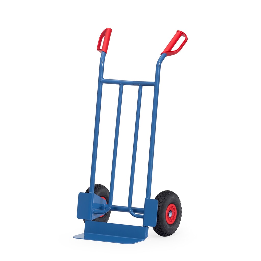 Diable empilable fetra®, hauteur 1 150 mm, capacité de charge 250 kg, pelle L x P 400 x 150 mm, simple, pneumatiques en PU Illustration du produit: Diable empilable fetra®, hauteur 1 150 mm, capacité de charge 250 kg, pelle L x P 400 x 150 mm, simple, pneumatiques en PU