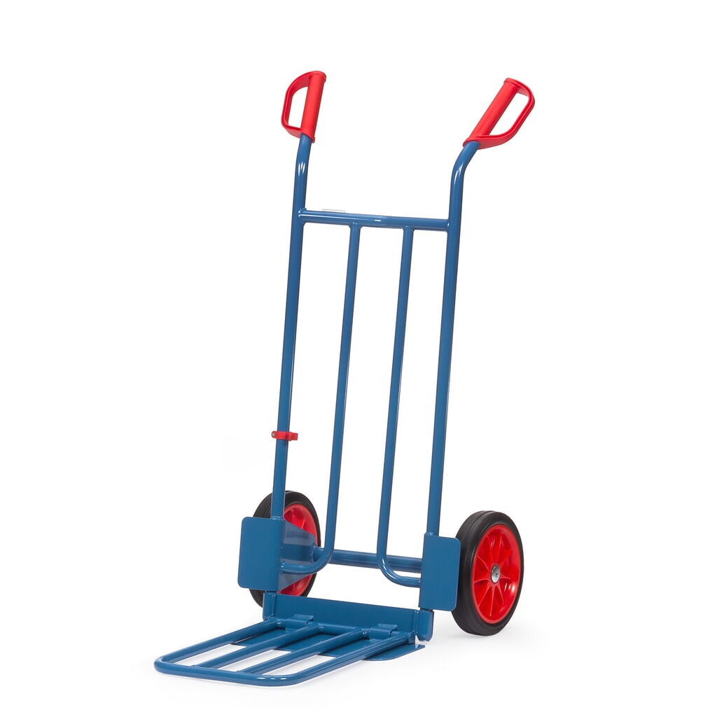 fetra® Diable à colis, avec bavette rabattable, capacité de charge 250 kg, bavette lxP 400 x 150 mm, pneumatiques à bandage plein Illustration du produit: fetra® Diable à colis, avec bavette rabattable, capacité de charge 250 kg, bavette lxP 400 x 150 mm, pneumatiques à bandage plein