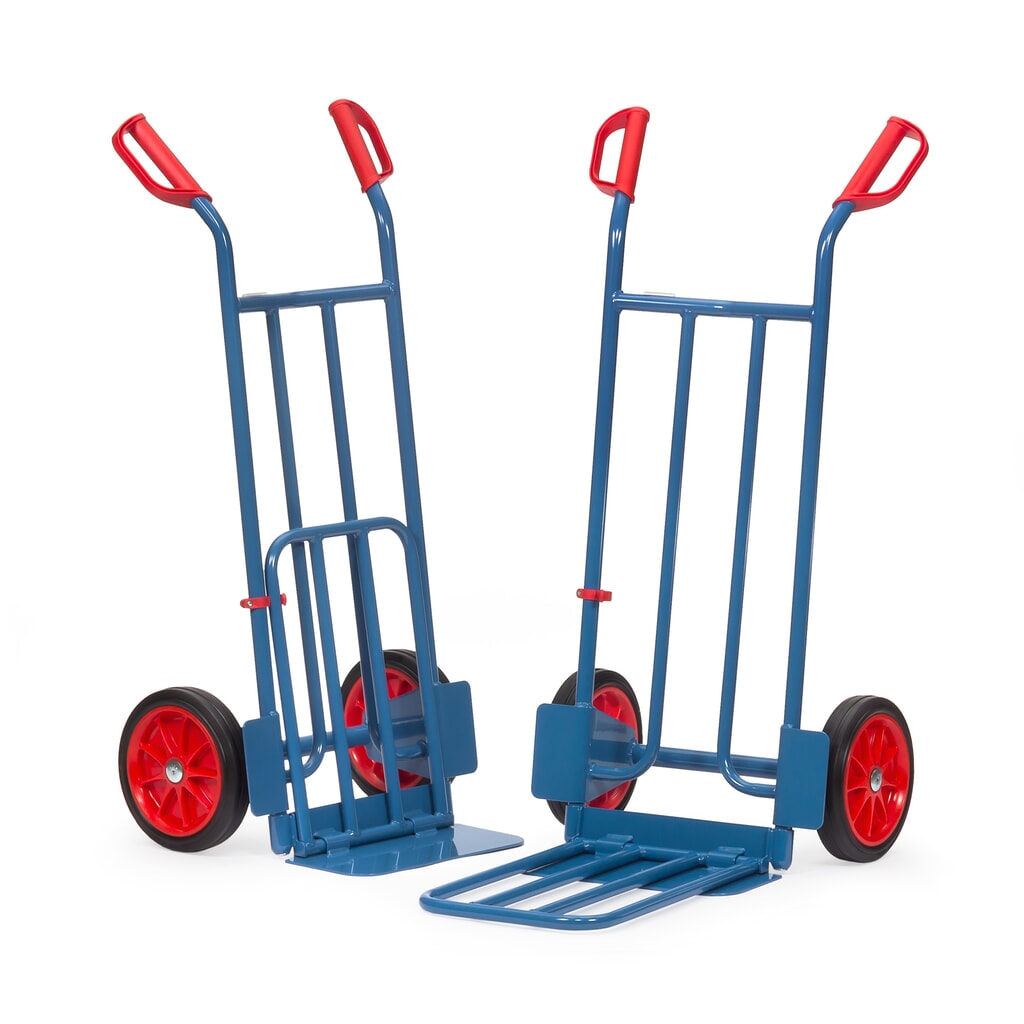 fetra® Diable à colis, avec bavette rabattable, capacité de charge 250 kg, bavette lxP 400 x 150 mm, pneumatiques à bandage plein N° de l'image du produit 2 : fetra® Diable à colis, avec bavette rabattable, capacité de charge 250 kg, bavette lxP 400 x 150 mm, pneumatiques à bandage plein