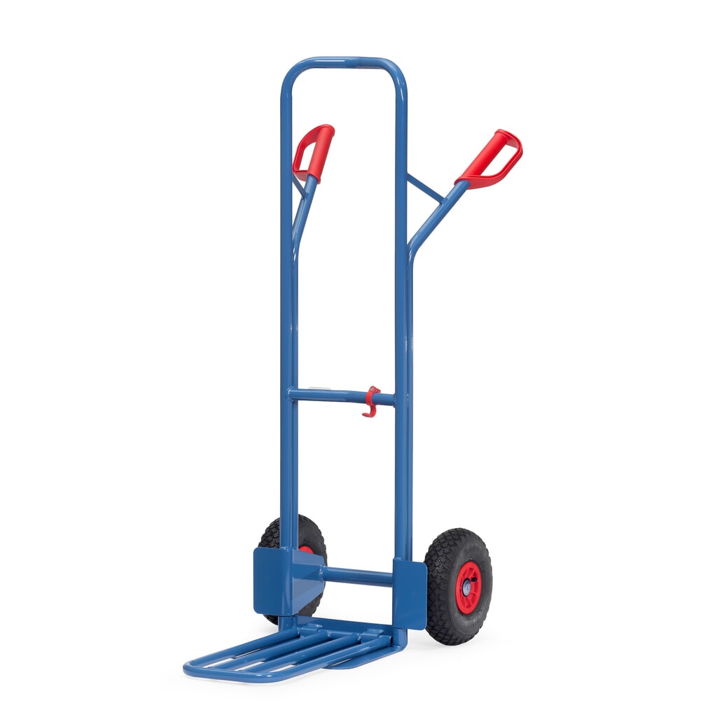 Illustration du produit: fetra® Diable à colis, avec bavette rabattable, capacité de charge 300 kg, bavette lxP 320 x 500 mm, pneumatiques gonflables