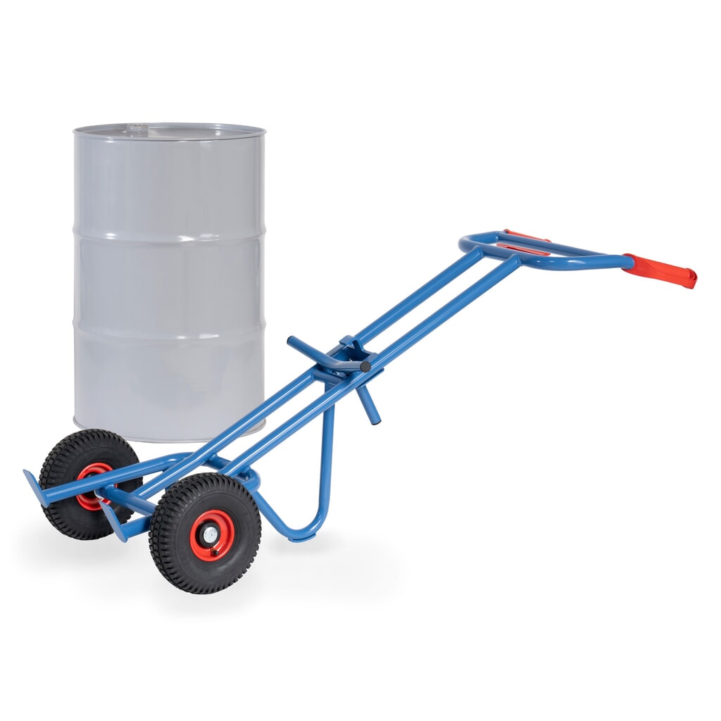 Illustration du produit: fetra® Diable porte-fûts, capacité de charge 300 kg, sans galet d'appui, pneumatiques gonflables