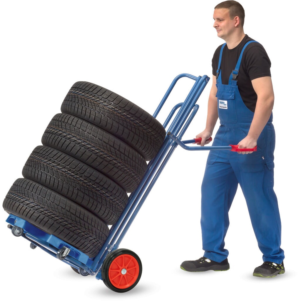 fetra® Diable porte-pneus en acier, capacité de charge 200 kg, pour 8 pneus, pneumatiques à bandage plein N° de l'image du produit 7 : fetra® Diable porte-pneus en acier, capacité de charge 200 kg, pour 8 pneus, pneumatiques à bandage plein
