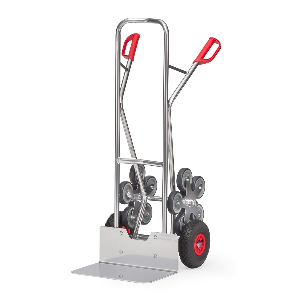 Illustration du produit: fetra® Diable pour escaliers, roue en étoile à 5 bras, capacité de charge 200 kg, bavette lxP 480 x 300 mm, aluminium