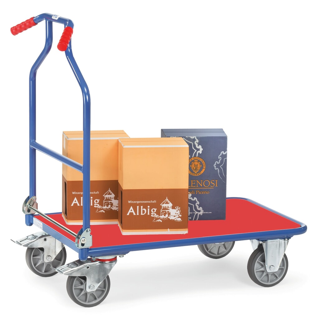 Chariot pliant Optiliner fetra®, capacité de charge 400 kg, bleu, rouge N° de l'image du produit 2 : Chariot pliant Optiliner fetra®, capacité de charge 400 kg, bleu, rouge