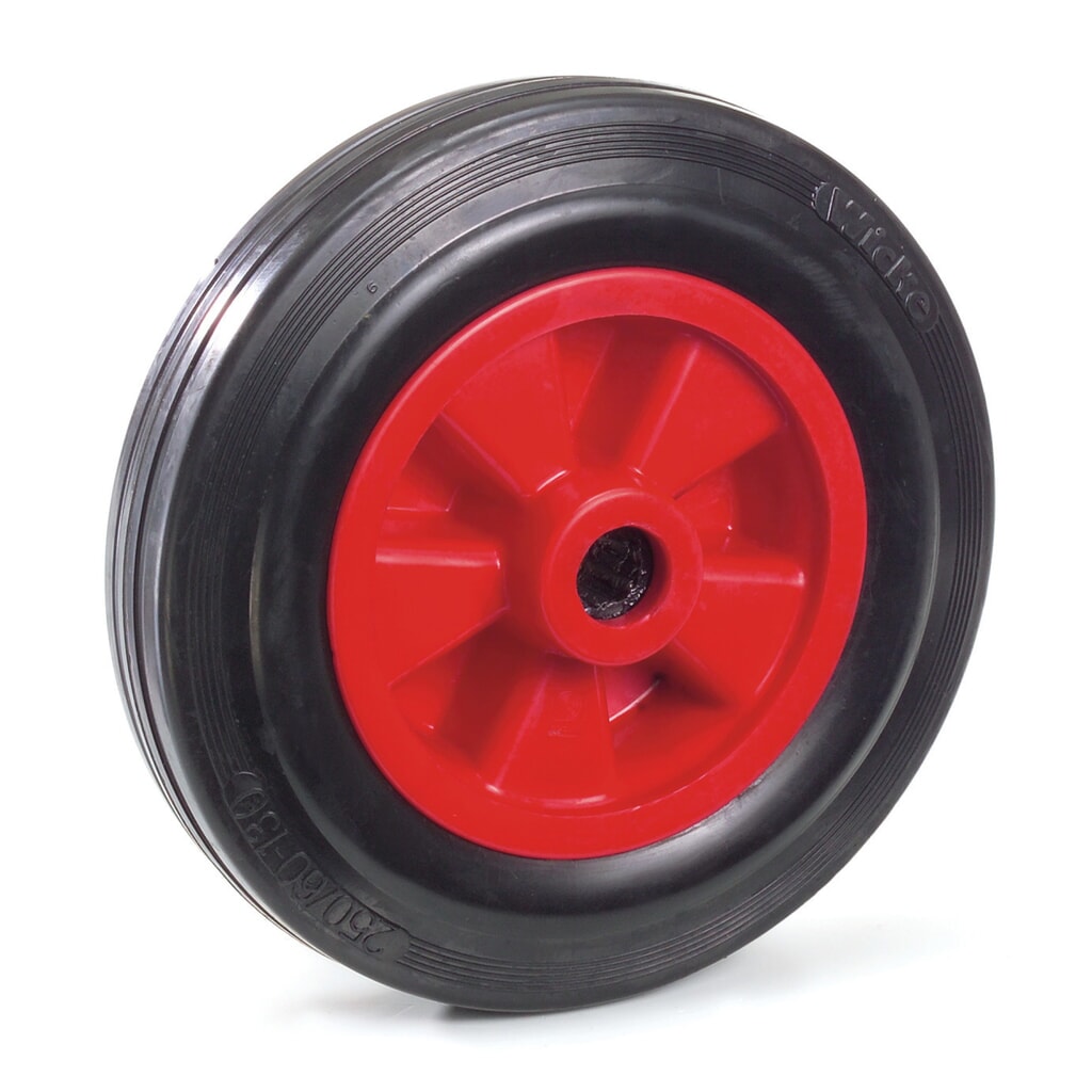 Roue en caoutchouc plein fetra®, palier à rouleaux, Ø x L 250 x 60 mm, capacité de charge 250 kg Illustration du produit: Roue en caoutchouc plein fetra®, palier à rouleaux, Ø x L 250 x 60 mm, capacité de charge 250 kg