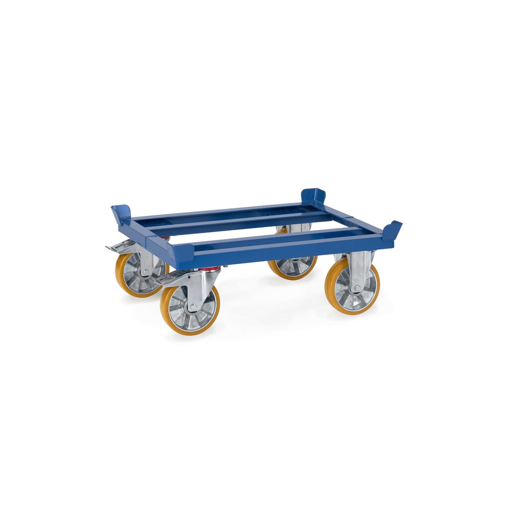 Châssis à palettes fetra®, roues en PU, capacité de charge 1 050 kg, 810 x 610 mm, bleu brillant Illustration du produit: Châssis à palettes fetra®, roues en PU, capacité de charge 1 050 kg, 810 x 610 mm, bleu brillant