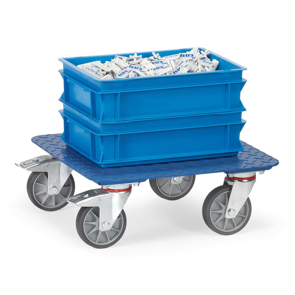 N° de l'image du produit 2 : fetra® Plateau roulant avec tôle larmée, capacité de charge 400 kg, surface de chargement 500 x 500 mm