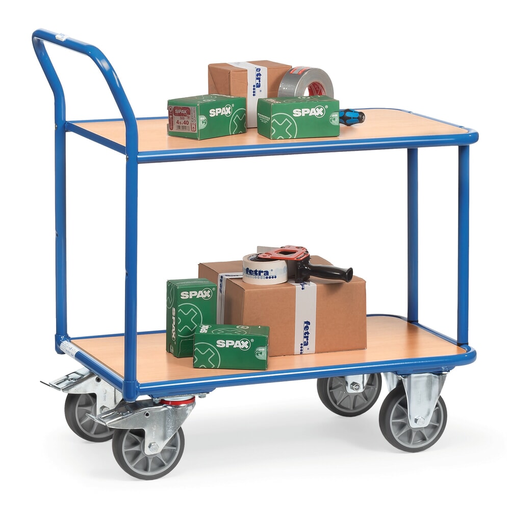 N° de l'image du produit 2 : fetra® Chariot à plateaux, capacité de charge 400 kg, 2 plateaux de 850 x 500 mm