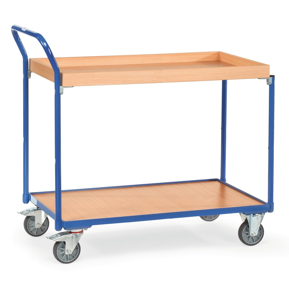 Illustration du produit: fetra® Servante, 1 tablette en bois + 1 caisson en bois 850 x 500 mm, hauteur 1 030 mm