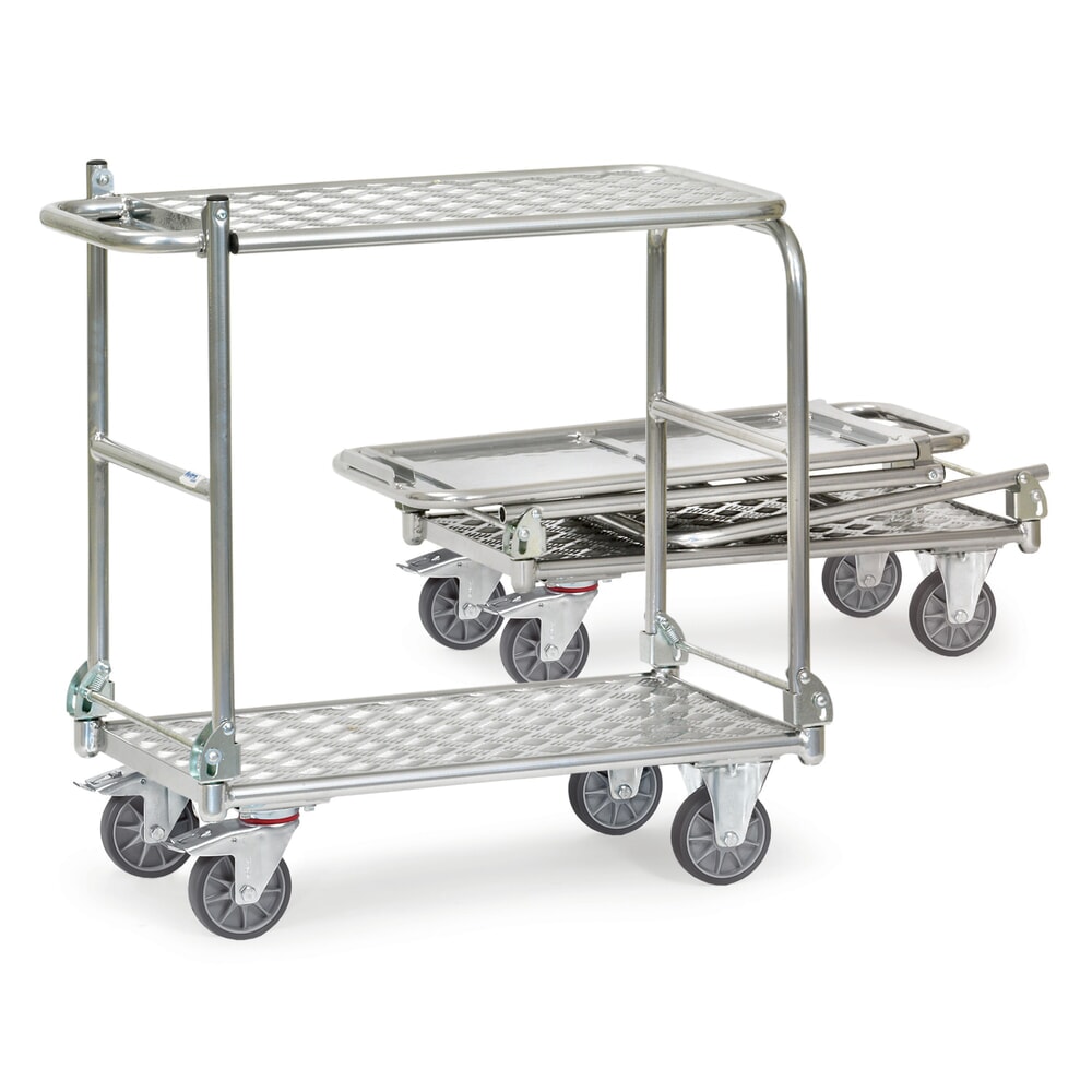 Illustration du produit: Présentoir mobile pliant en aluminium fetra®, capacité de charge 200 kg, H × l × L 930 × 620 × 1.080 mm