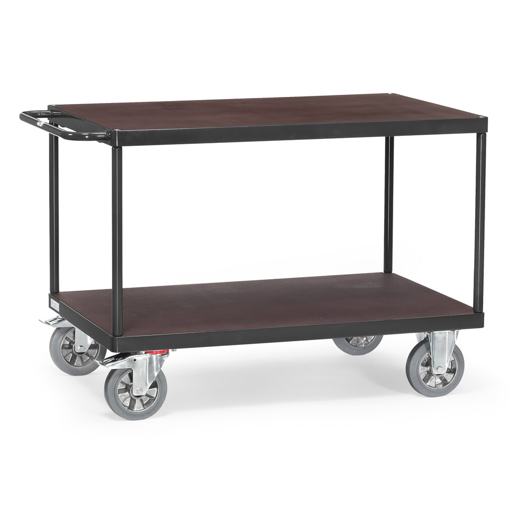 Illustration du produit: fetra® Servante pour charges lourdes, capacité de charge 1 200 kg, 2 plateaux à 1 200 x 800 mm, gris anthracite