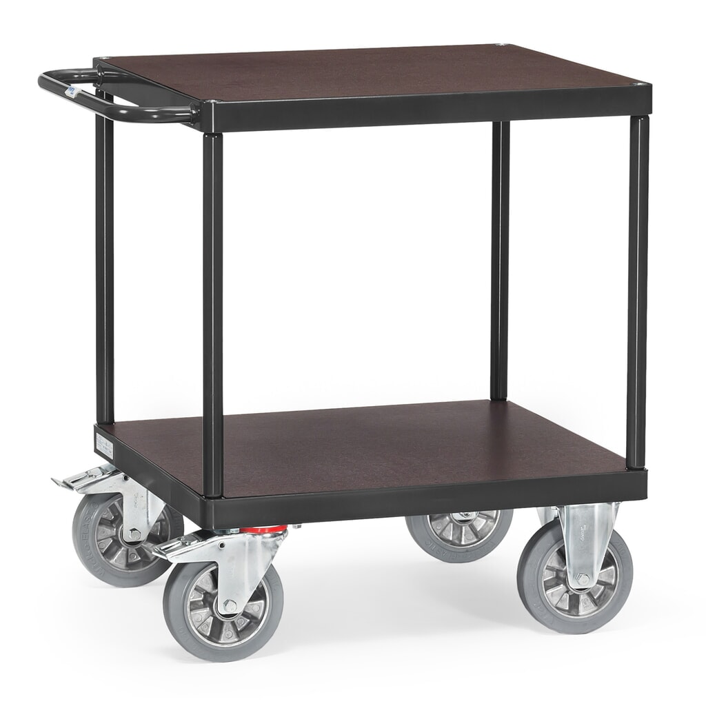 Illustration du produit: fetra® Servante pour charges lourdes, capacité de charge 1 200 kg, 2 plateaux à 700 x 700 mm, gris anthracite