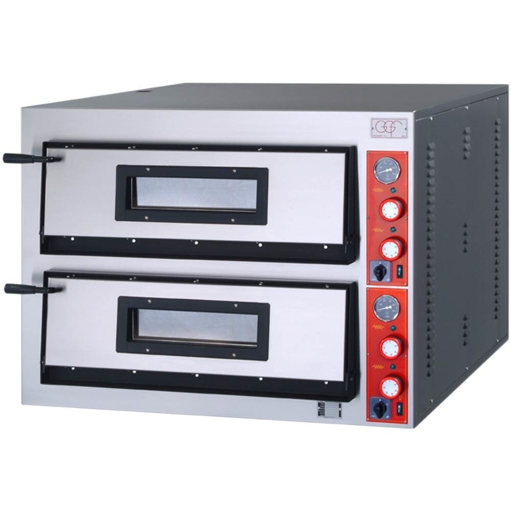 Illustration du produit: Four à pizzas Stalgast GGF à deux compartiments, chamotte pleine, 18 kW, 1010 x 1210 x 750mm (L x P x H)