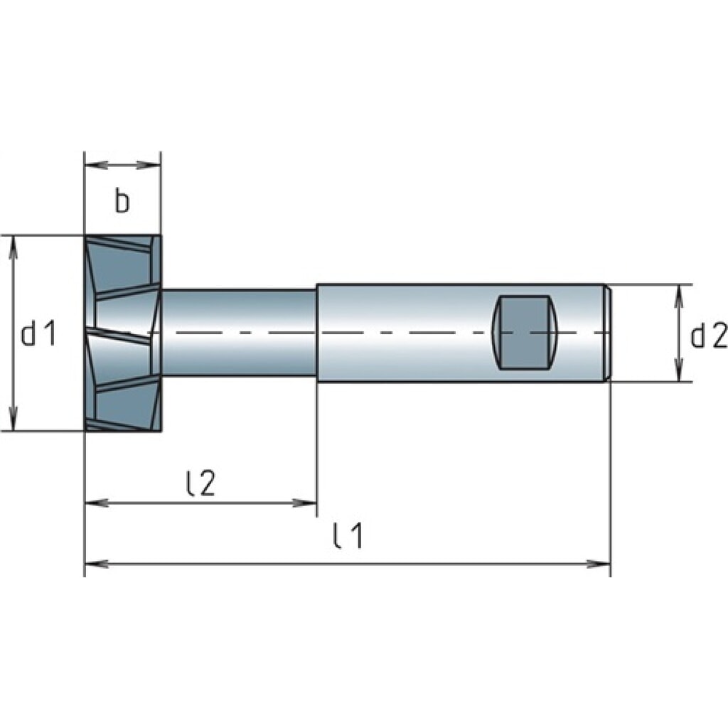 N° de l'image du produit 2 : Fraise pour rainures en T DIN 851 AB type N D. nominal 12,5 mm HSS-Co engrènemen