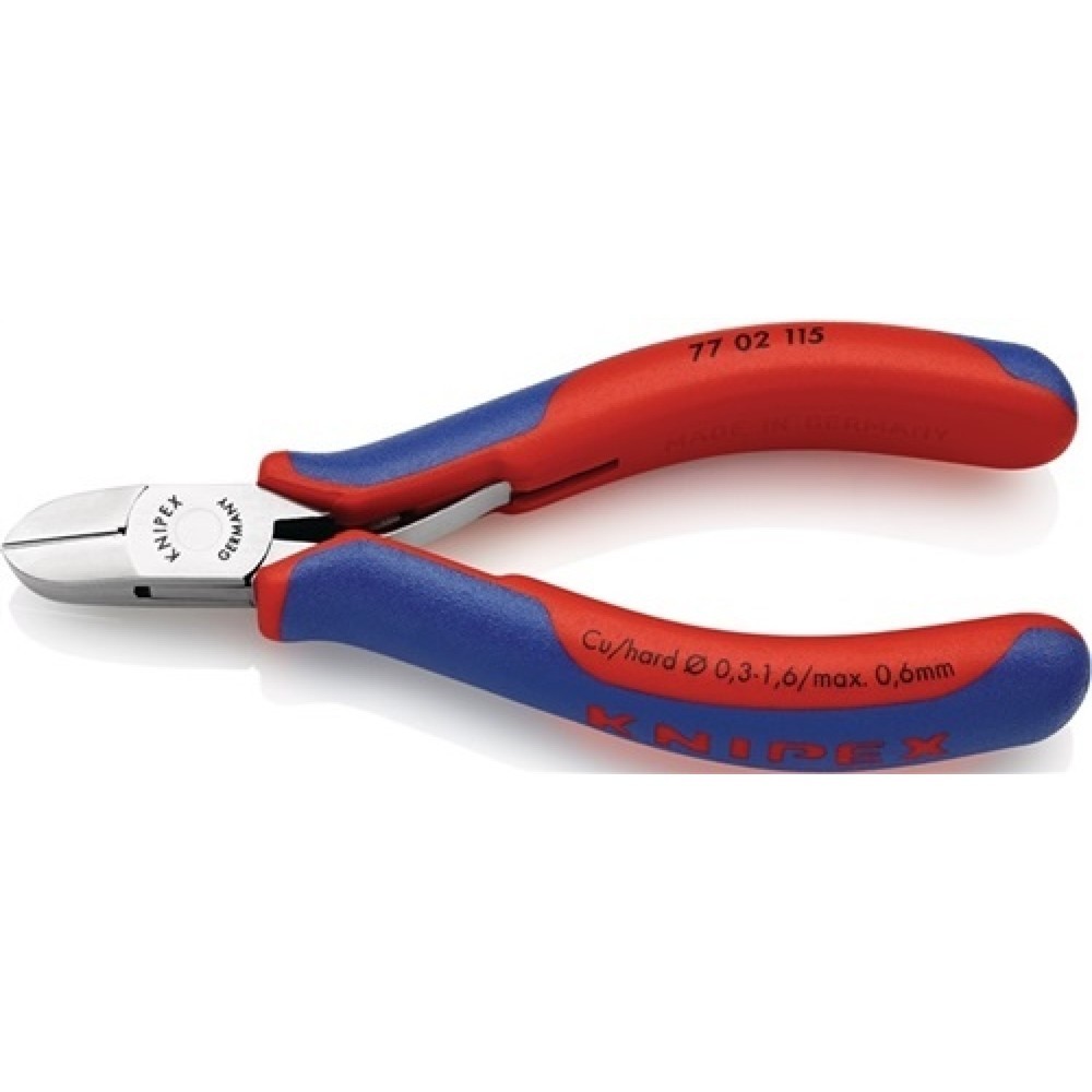 Illustration du produit: Pince coupante latérale électronique longueur 115 mm forme 2 facette non gaines
