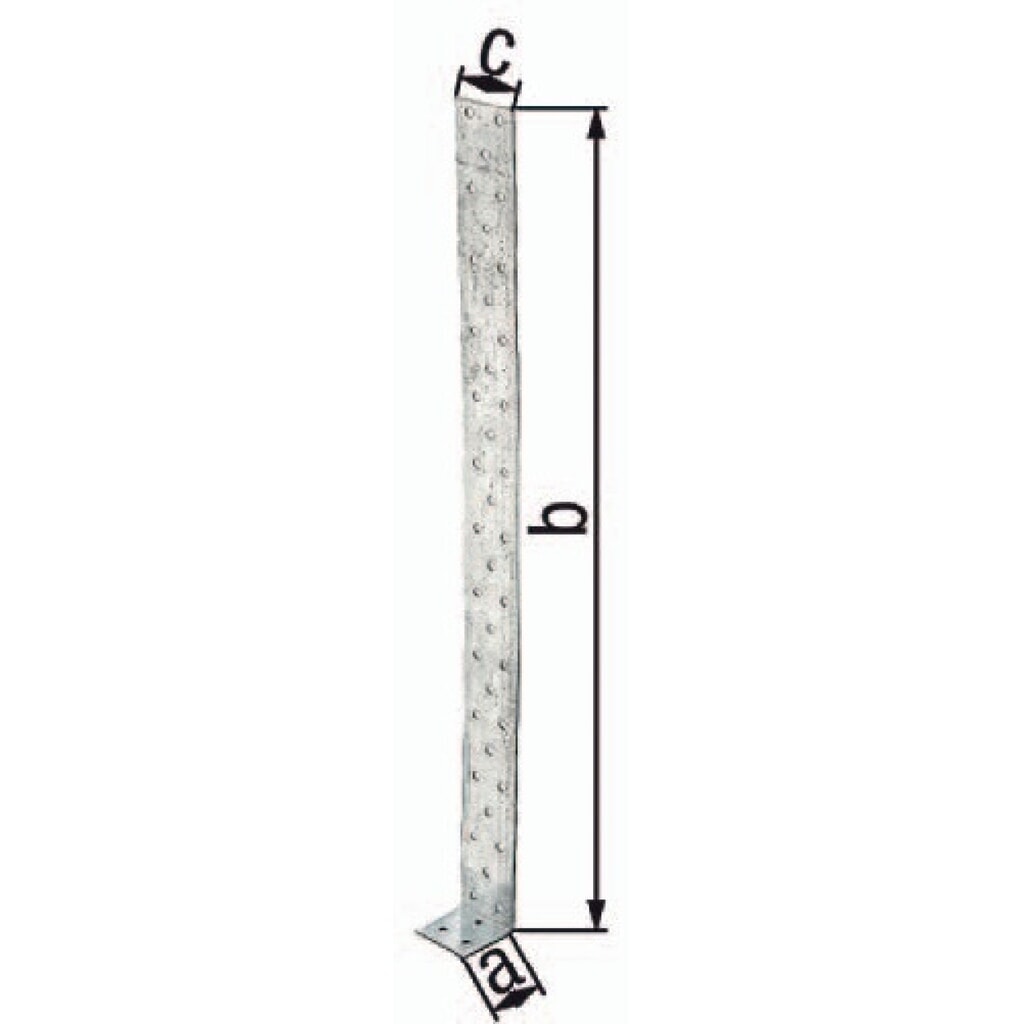 Illustration du produit: GAH Flachstahlbetonanker, Stahl roh sendzimirverzinkt, 205 x 40 x 40 mm Stärke 2 mm