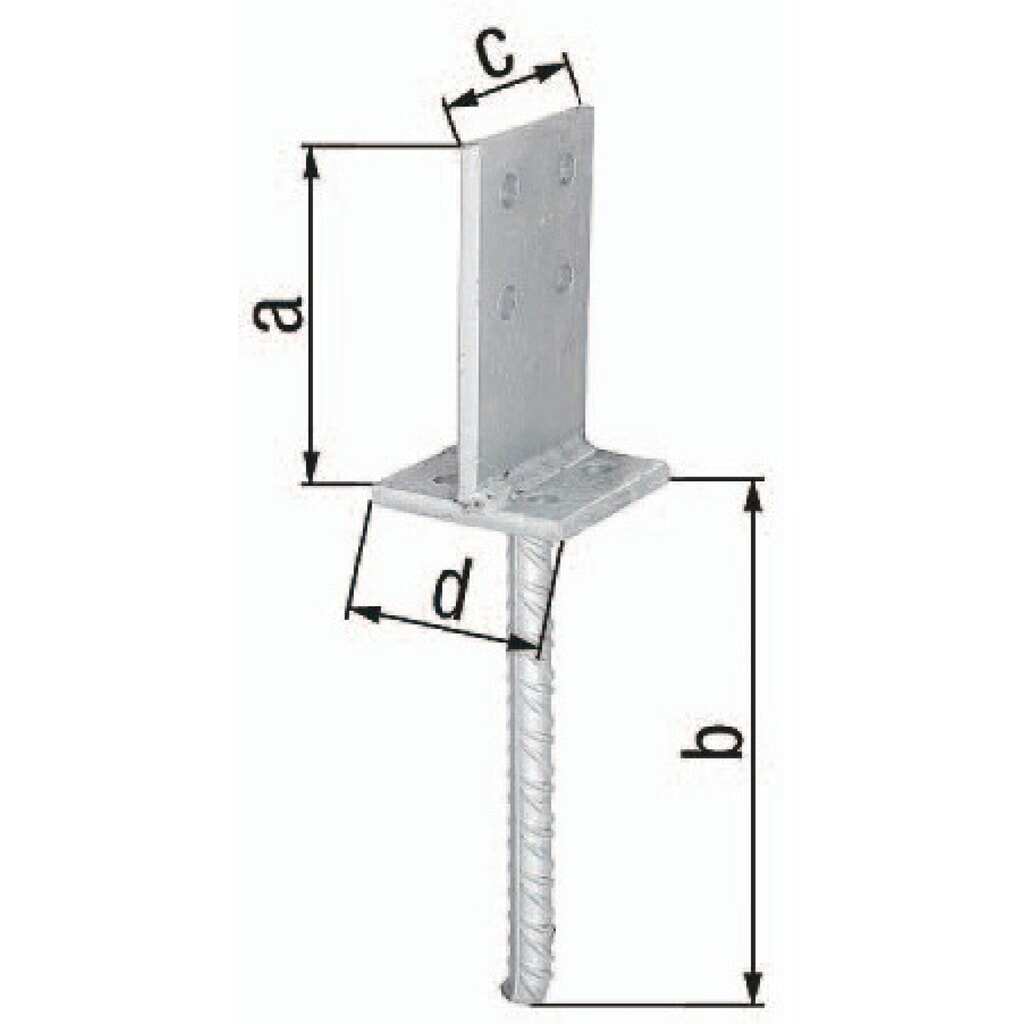 GAH T-Pfostenträger, Stahl roh feuerverzinkt, 130x200x80x80mm Illustration du produit: GAH T-Pfostenträger, Stahl roh feuerverzinkt, 130x200x80x80mm