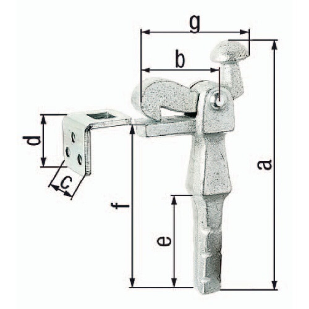 Illustration du produit: GAH Torfeststeller, 6,5 mm, Grauguss verzinkt
