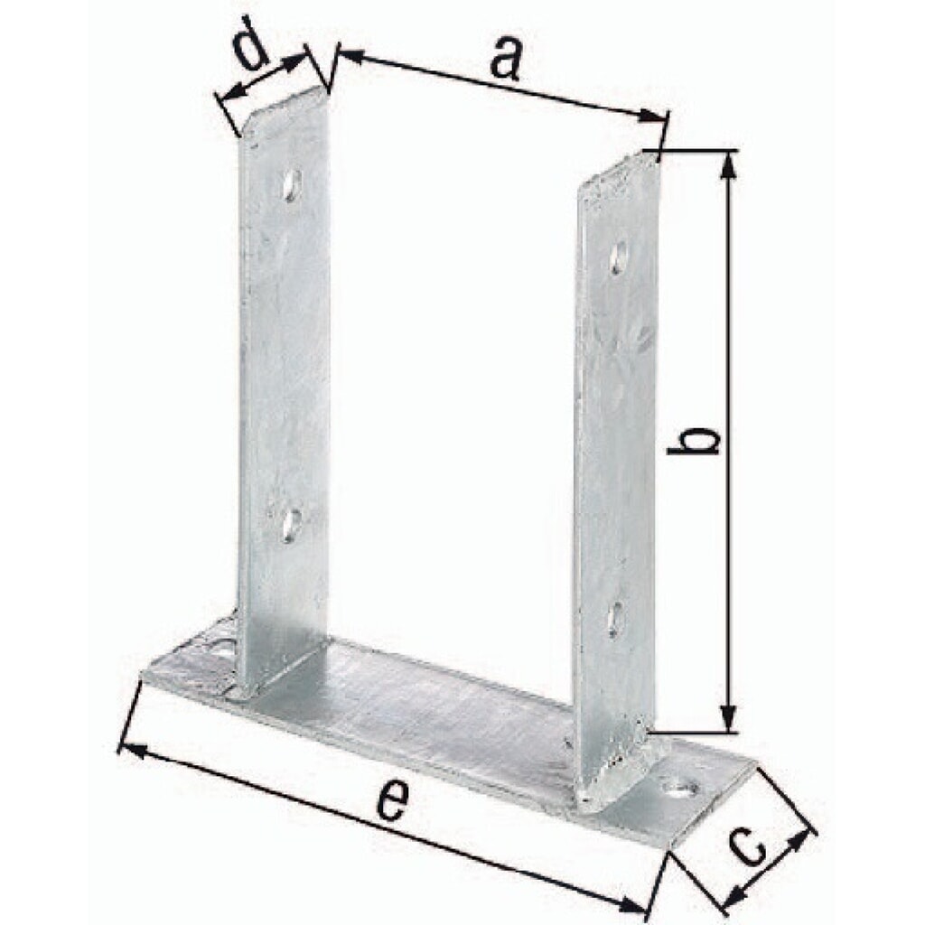 Illustration du produit: GAH U-Pfostenträger ETA-10/0210, feuerverzinkt, 91x200x60x50x200mm, zum Aufschrauben