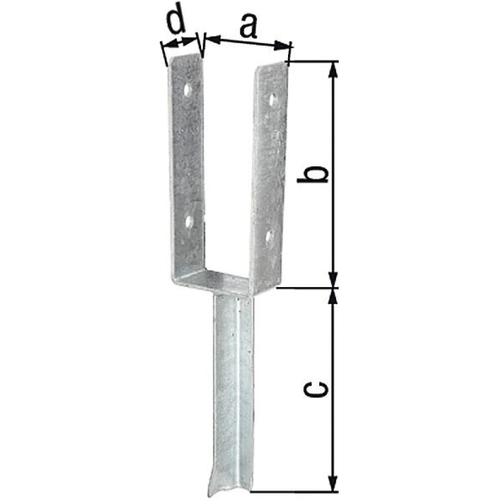 GAH U-Pfostenträger ETA-10/0210, feuerverzinkt, 91x200x200x50mm, mit Betonanker aus T-Eisen Illustration du produit: GAH U-Pfostenträger ETA-10/0210, feuerverzinkt, 91x200x200x50mm, mit Betonanker aus T-Eisen
