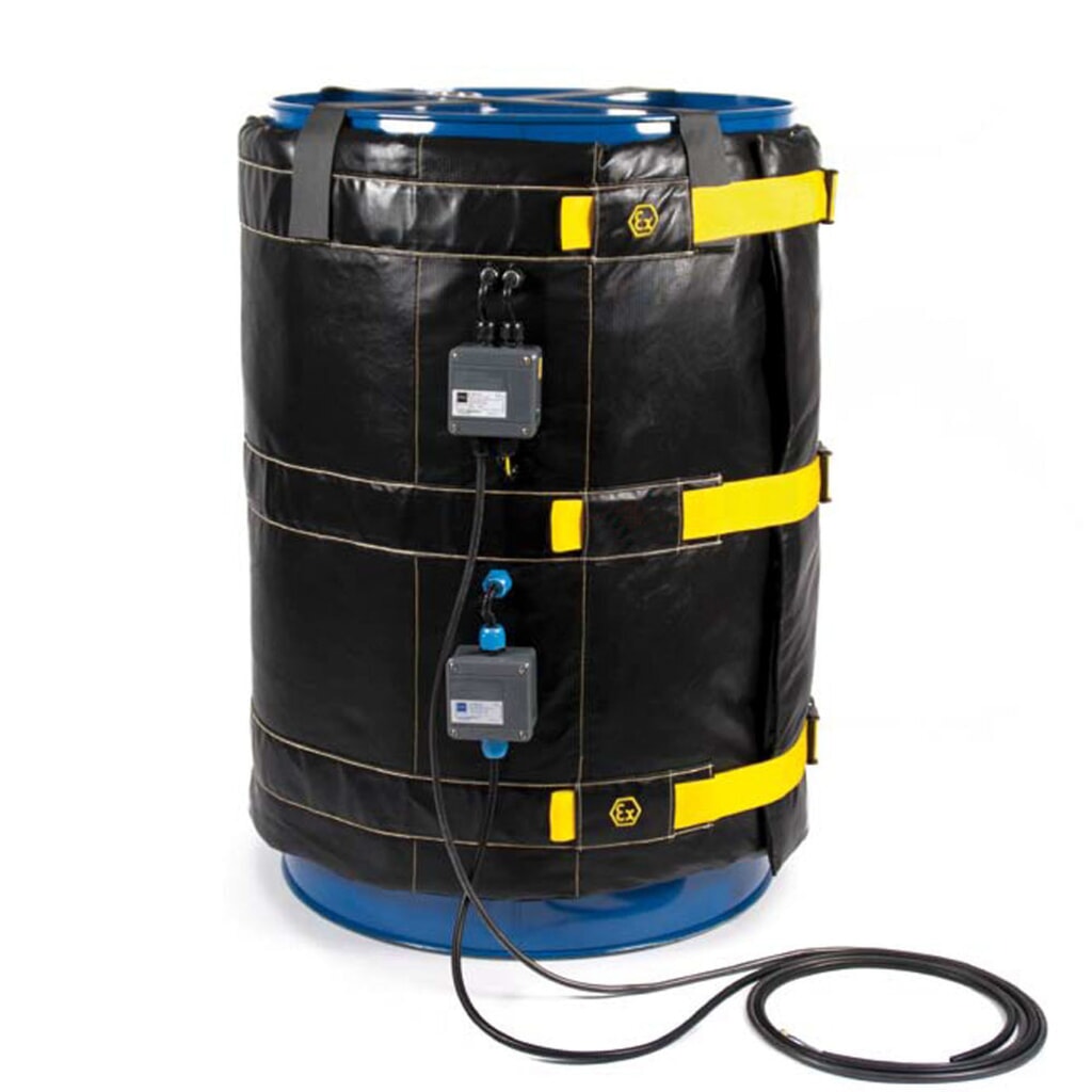 Illustration du produit: Gaine chauffante pour fûts ATEX Kuhlmann, 30 l , 230 V, 350 W, L x l x h 1 200 x 25 x 400 mm