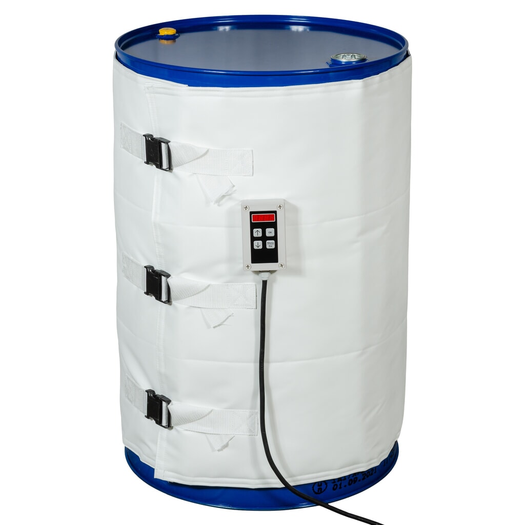 Gaine chauffante pour fûts pour les industries alimentaire et pharmaceutique Kuhlmann, 200-220 l, 0-120 ºC, 230 V, 1 200 W, L x H 1 990 x 800 mm Illustration du produit: Gaine chauffante pour fûts pour les industries alimentaire et pharmaceutique Kuhlmann, 200-220 l, 0-120 ºC, 230 V, 1 200 W, L x H 1 990 x 800 mm