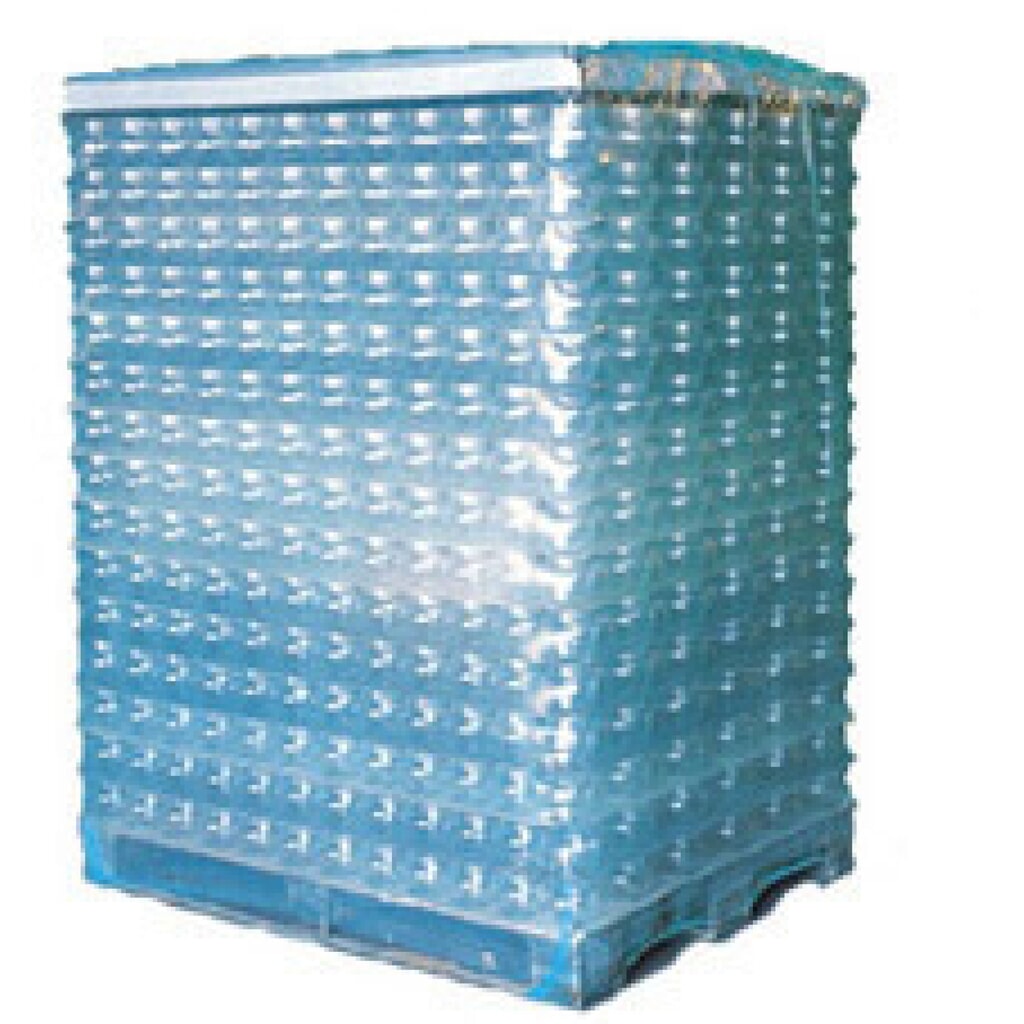 Gaine thermorétractable, PE, 125 µ, lxL 1.250 mm x 100 mc, pli latéral 850 mm, transparente Illustration du produit: Gaine thermorétractable, PE, 125 µ, lxL 1.250 mm x 100 mc, pli latéral 850 mm, transparente