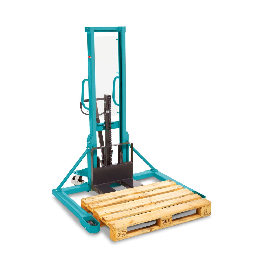 N° de l'image du produit 1 : Chariot élévateur hydraulique à voie large Ameise® PSM 1.0 Wide-Tread avec monomât, hauteur de levage 1 600 mm, capacité de charge 1 000 kg