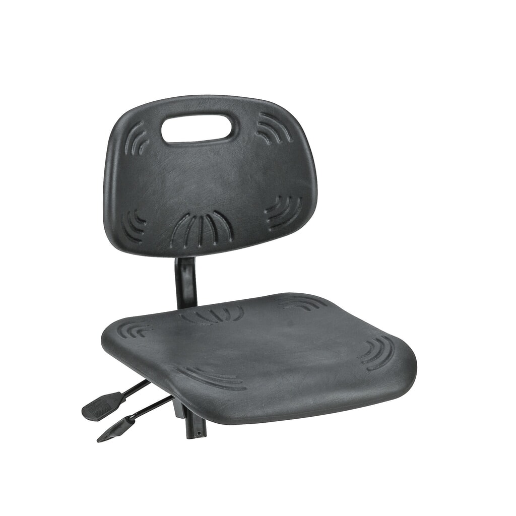 N° de l'image du produit 2 : Global Stole A/S Chaise de travail pivotante Classic, assise en PU, hauteur d’assise comprise entre 480 et 610 mm, patins, base plastique