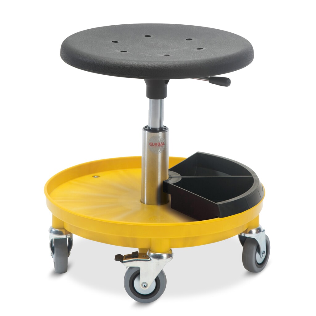 Global Stole A/S Tabouret Assembly avec 2 rangements pour petites pièces, hauteur d’assise comprise entre 370 et 500 mm, roulettes, noir Illustration du produit: Global Stole A/S Tabouret Assembly avec 2 rangements pour petites pièces, hauteur d’assise comprise entre 370 et 500 mm, roulettes, noir
