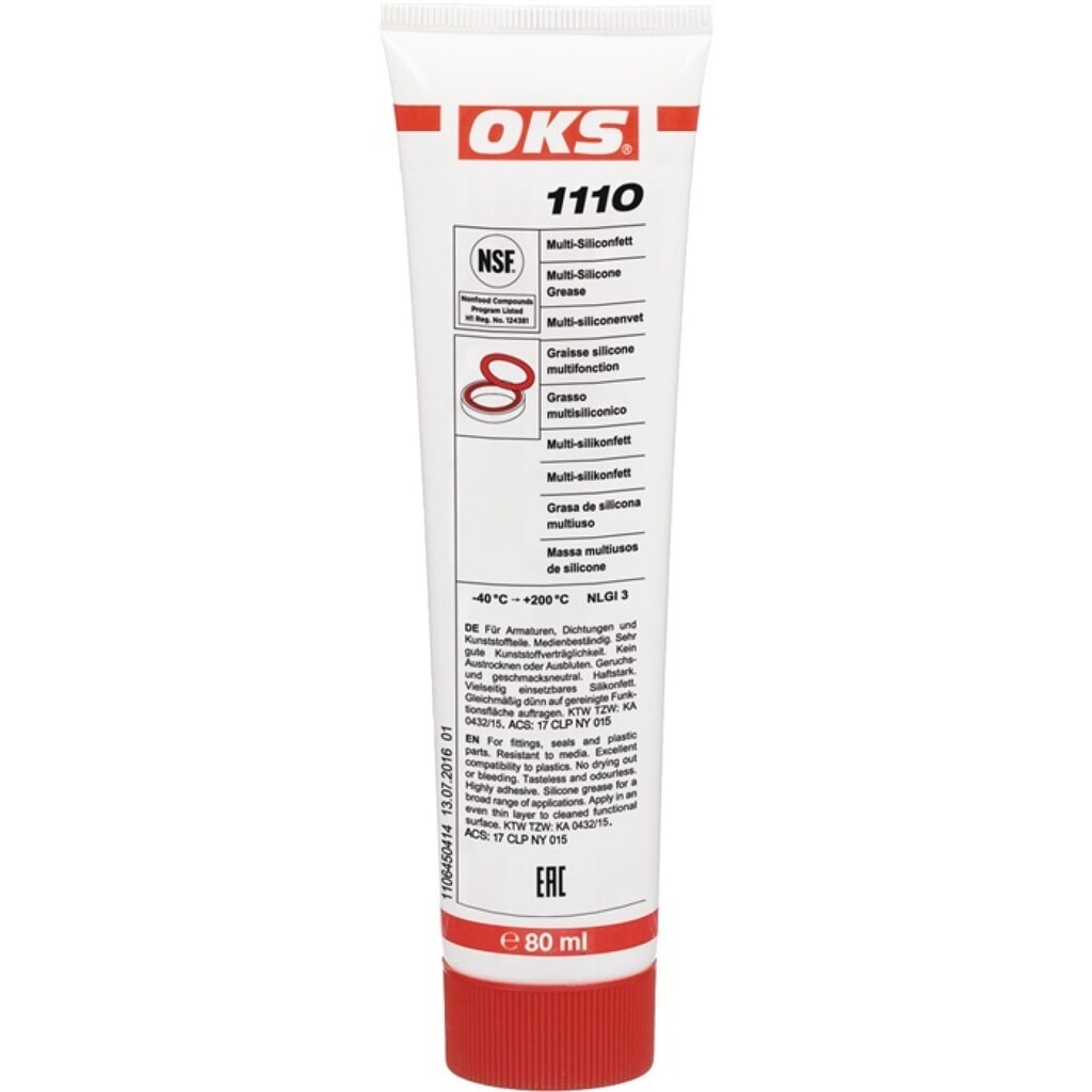 Graisse silicone multifonctions 1110 NSF-H1 transparent 80 ml tube OKS N° de l'image du produit 2 : Graisse silicone multifonctions 1110 NSF-H1 transparent 80 ml tube OKS