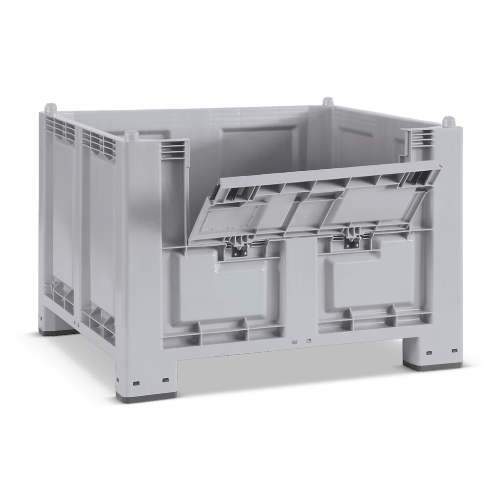 Illustration du produit: Grands conteneurs en polypropylène, 550 litres, avec pieds + capot, gris